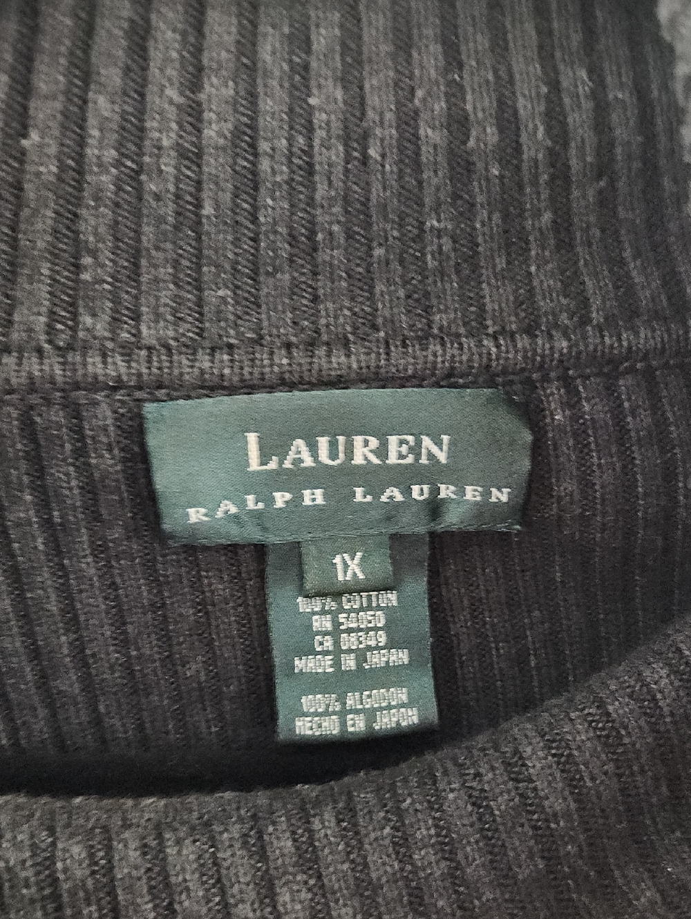 Lauren Ralph Lauren Grey Ribbed Turtleneck Sweater - Picture 3 of 5